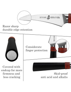 Cuchillo de Pelar TUO Ring Lite 6.35 cm Acero AUS-8 Pakkawood 2