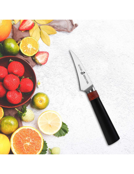 Cuchillo de Pelar TUO Ring Lite 6.35 cm Acero AUS-8 Pakkawood