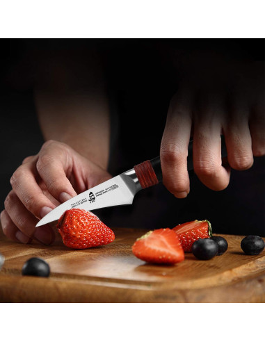 Cuchillo de Pelar TUO Ring Lite 6.35 cm Acero AUS-8 Pakkawood