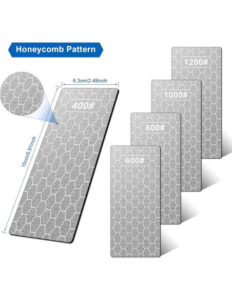 Piedra de Afilar de Diamante KITANIS 5 Piezas Grano 400 a 1200