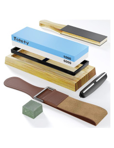 Piedra de Afilar Totety 1000/6000 con Afilador de Cuchillos