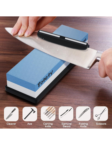 Piedra de Afilar Totety 1000/6000 con Afilador de Cuchillos