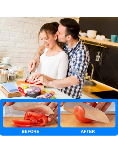 Piedra de Afilado Doble Grano 1000/6000 BABOSTOW con Base