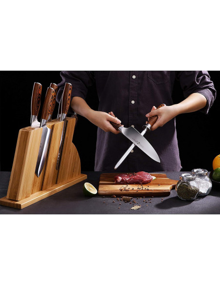 Varilla de Afilado TUO 20.32 cm Acero Alto Carbono Mango Ergonómico