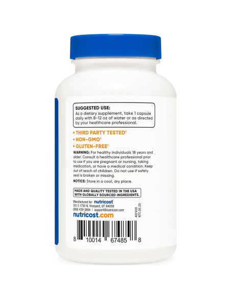 Cápsulas de Boro Nutricost 10mg - 240 Vegetarianas Sin Gluten