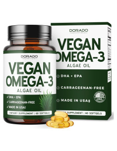 Suplemento Omega 3 Vegano Dorado Nutrition 60 Cápsulas