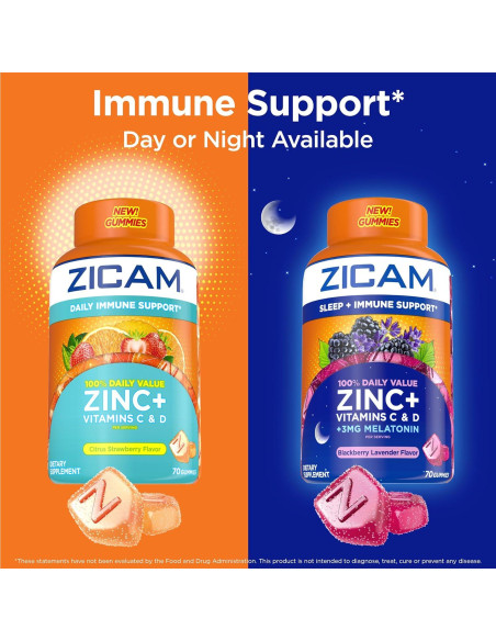 Zicam Suplemento Gummy Inmunológico 70 Unidades Zinc Vitamina C D