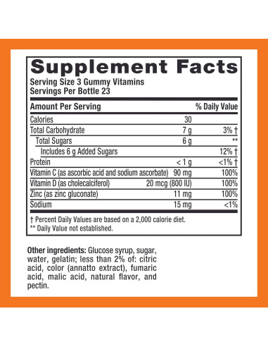 Zicam Suplemento Gummy Inmunológico 70 Unidades Zinc Vitamina C D