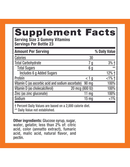 Zicam Suplemento Gummy Inmunológico 70 Unidades Zinc Vitamina C D
