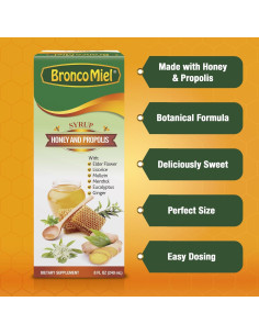 Jarabe BroncoMiel de Miel y Propóleos 236 ml - Soporte Inmunológico 2