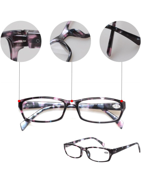 Gafas de lectura Kerecsen 5 pares moda mujeres 1.75x