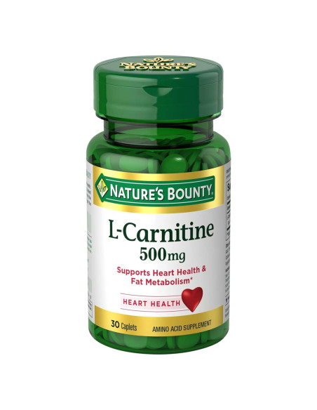 L-Carnitina Nature's Bounty 500 mg 30 Tabletas Suplemento