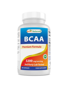BCAA Mejores Naturales 3200mg 200 Cápsulas Suplemento Muscular