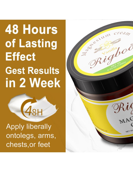 Crema de Magnesio RIGBOO 260mg Alivio y Relajación Vainilla