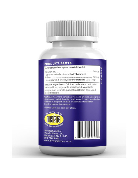 Suplemento Vitamina B12 Wonder Paws para Perros - 90 Masticables