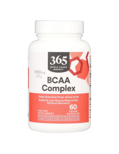 Suplemento BCAA Whole Foods Market 60 Cápsulas Veganas