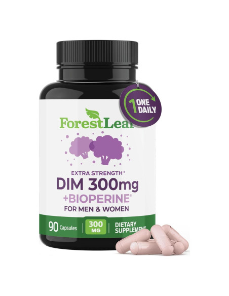 Suplemento DIM ForestLeaf 300mg - 90 Cápsulas para Equilibrio Hormonal