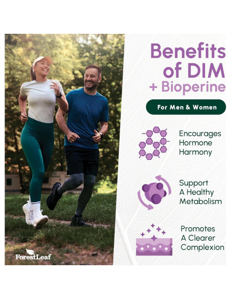 Suplemento DIM ForestLeaf 300mg - 90 Cápsulas para Equilibrio Hormonal