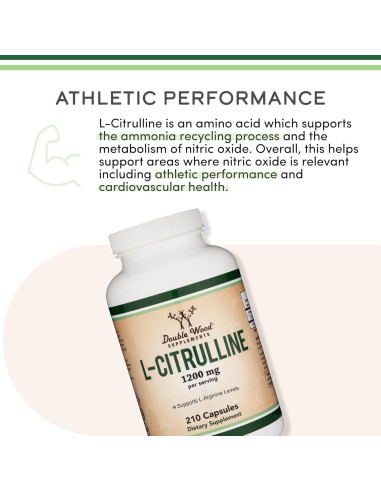 Cápsulas de L-Citrulina 1200mg Double Wood 210 unidades