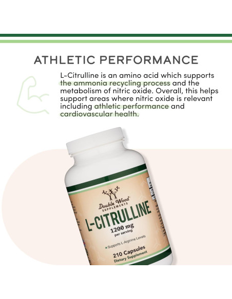 Cápsulas de L-Citrulina 1200mg Double Wood 210 unidades