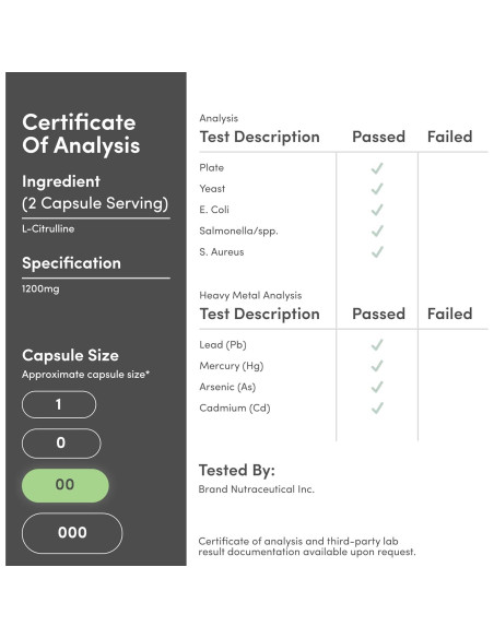 Cápsulas de L-Citrulina 1200mg Double Wood 210 unidades