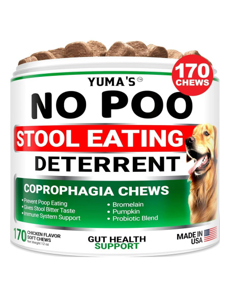 YUMA'S No Poo Chews 170 Premios para Perros - Suplemento Digestivo
