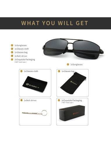 Gafas de sol polarizadas SUNGAIT UV400 ultraligeras