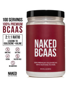 BCAA Naked Nutrition 500g - Aminoácidos Veganos 2:1:1 2
