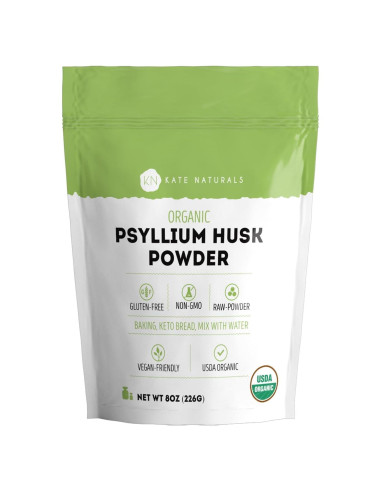 Polvo de Cáscara de Psyllium Orgánico Kate Naturals 227g