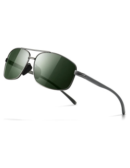 Gafas de sol polarizadas SUNGAIT marco Gunmetal lente verde