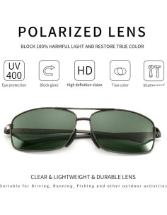 Gafas de sol polarizadas SUNGAIT marco Gunmetal lente verde 2