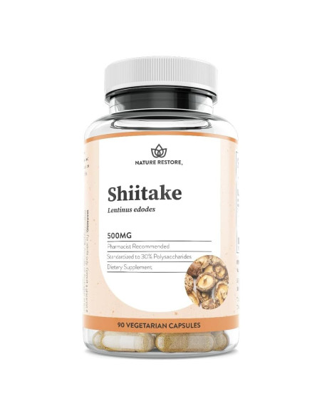 Suplemento Shiitake Nature Restore 90 Cápsulas 500mg 30% Polisacáridos