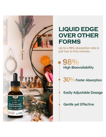 Extracto líquido de Nuez Negra y Ajenjo Orgánico 59 ml - Suplemento Digestivo