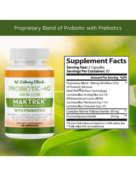 Té Digestivo y Probiotico Calming Blends 60 Cápsulas