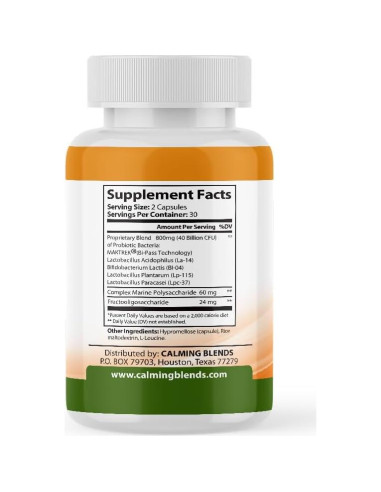 Té Digestivo y Probiotico Calming Blends 60 Cápsulas