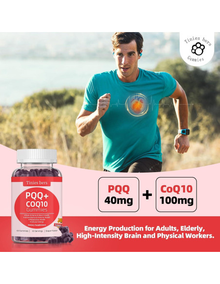 Gominolas PQQ 40mg y CoQ10 100mg Tinies bers 60 Unidades