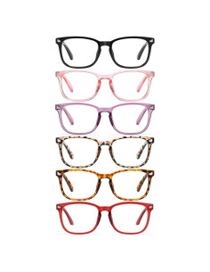 Gafas de lectura CCVOO 6 Pack Mezcla 1.5x Anti Luz Azul