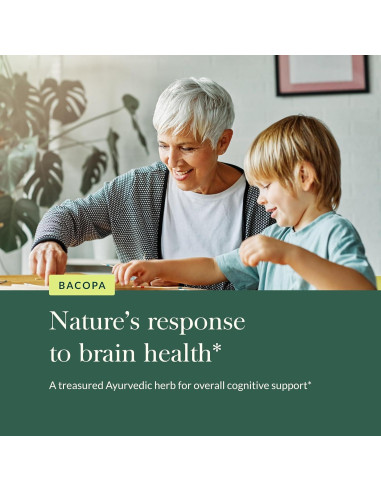 Suplemento Herbal Gaia Herbs Bacopa 60 Cápsulas Veganas