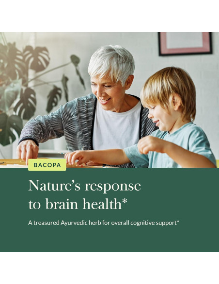 Suplemento Herbal Gaia Herbs Bacopa 60 Cápsulas Veganas