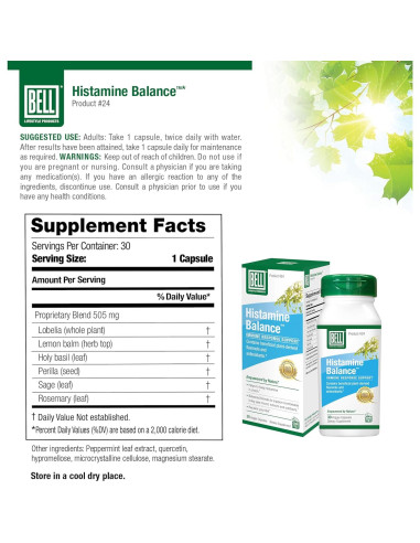 Suplemento Natural Bell Equilibrio de Histamina - 30 Cápsulas