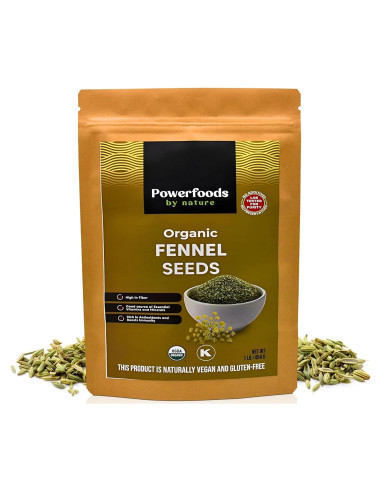 Semillas de Hinojo Orgánicas Powerfoods 0.45 kg - Sin Aditivos