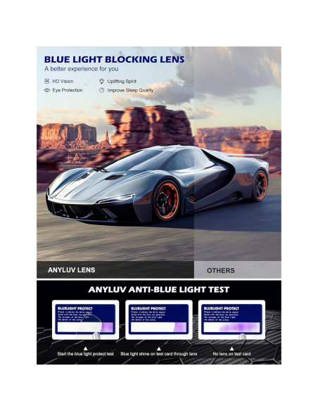 Gafas de Luz Azul ANYLUV Plata Fibra de Carbono Ligeras Gafas de Luz Azul ANYLUV Plata Fibra de Carbono Ligeras