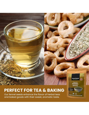 Semillas de Hinojo Orgánicas Powerfoods 0.45 kg - Sin Aditivos