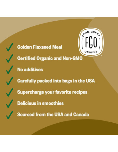 Harina de Semilla de Linaza Dorada Orgánica FGO 453g