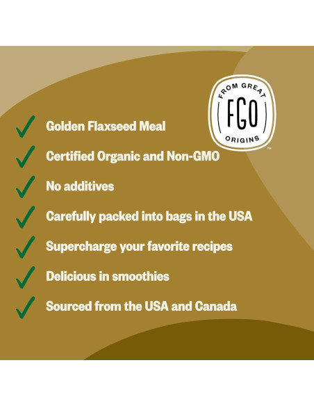 Harina de Semilla de Linaza Dorada Orgánica FGO 453g