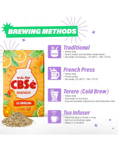 Yerba Mate CBSé Sabor Naranja - 2 Paquetes de 500 g 2
