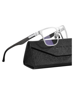 Gafas de Luz Azul ANYLUV Fibra de Carbono Plateadas Negras