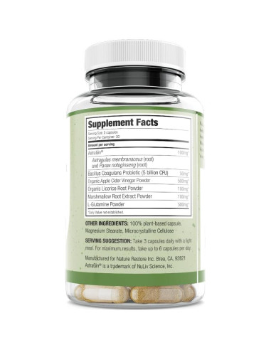 Cápsulas Digestivas Nature Restore | 90 Unidades | Probioticos y L-Glutamina