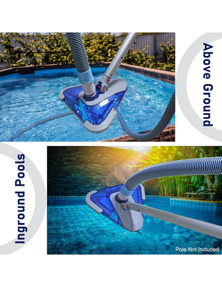 Manguera de Vacío para Piscina POOLWHALE 7.32m con Cabezal Triangular
