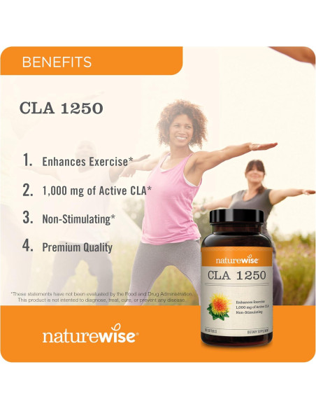 NatureWise CLA 1250 - Suplemento de Ácido Linoleico 90 Gelatinas